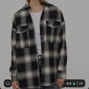 H&M Women Black&Off White Flannel Shirt